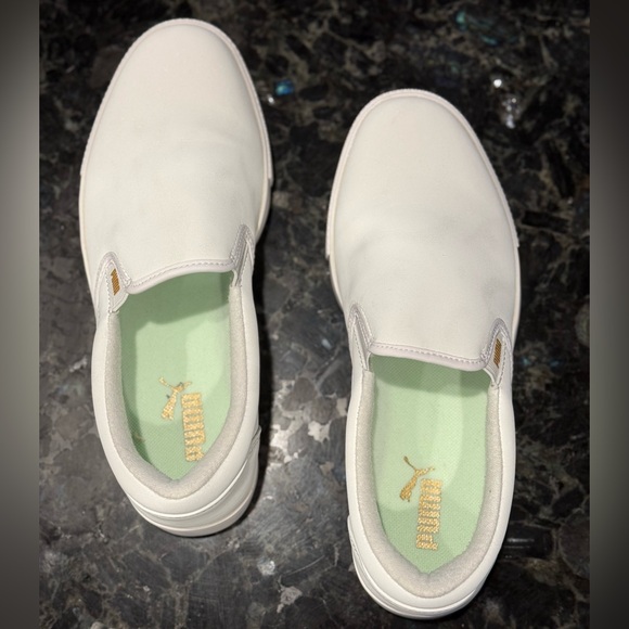 PUMA Women’s TUSTIN L Slip-on Spikeless golf shoes Size 7 White LIKE NEW - Picture 2 of 13